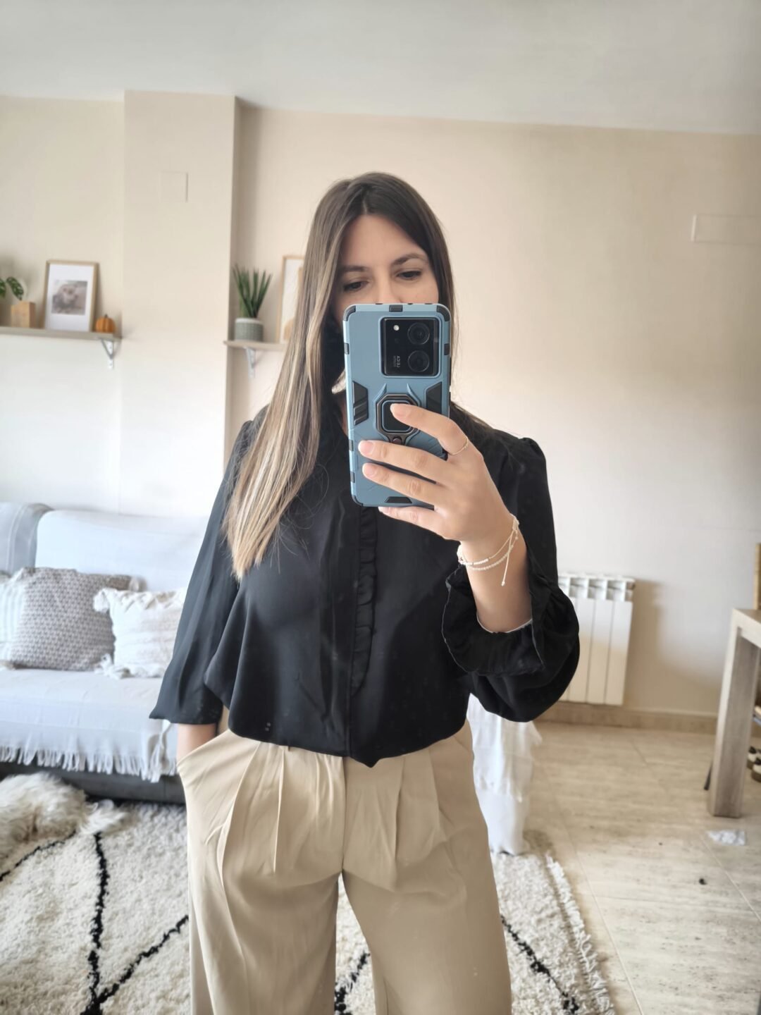 Pantalón pinzas Camel