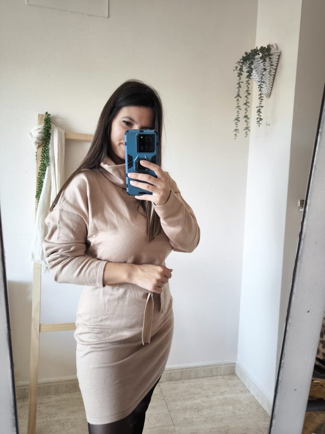 Vestido punto cinturón