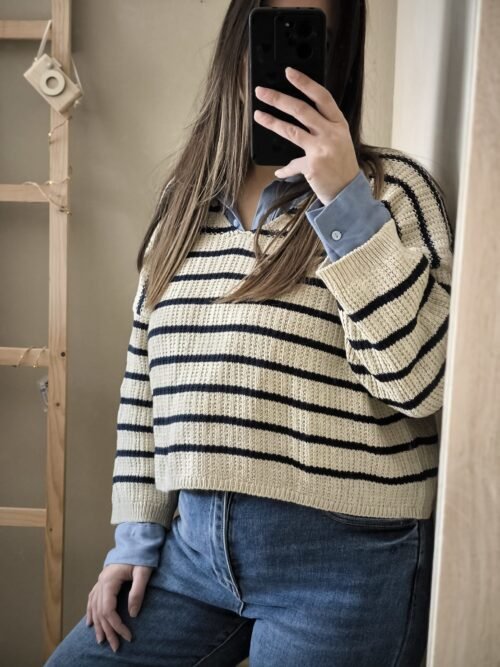 Jersey Cropped rayas