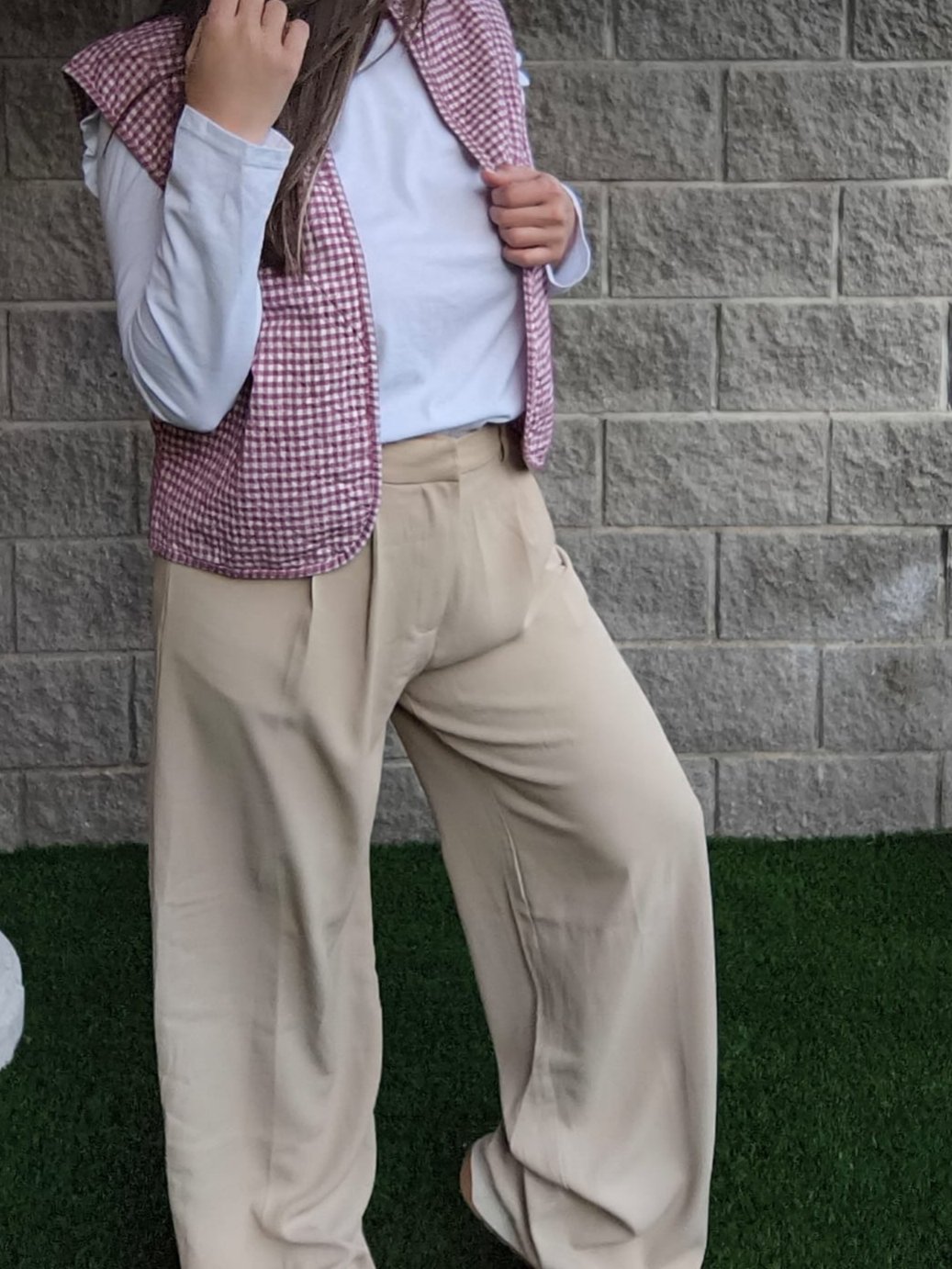 Pantalón pinzas Camel