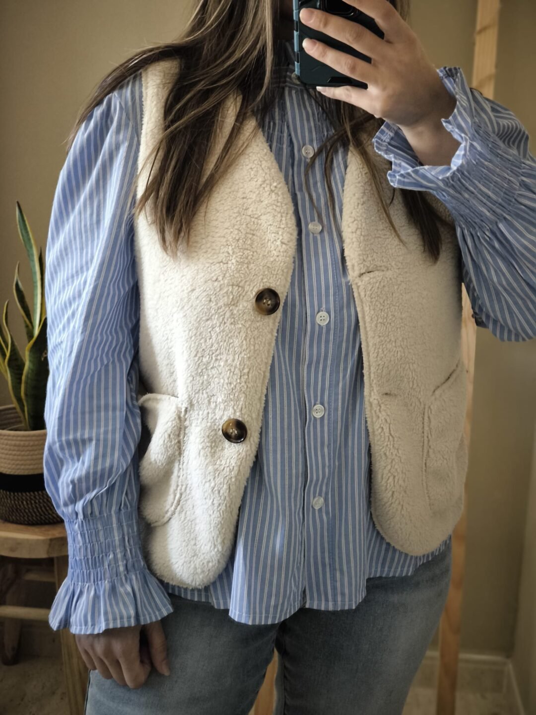 Camisa rayas detalles volante