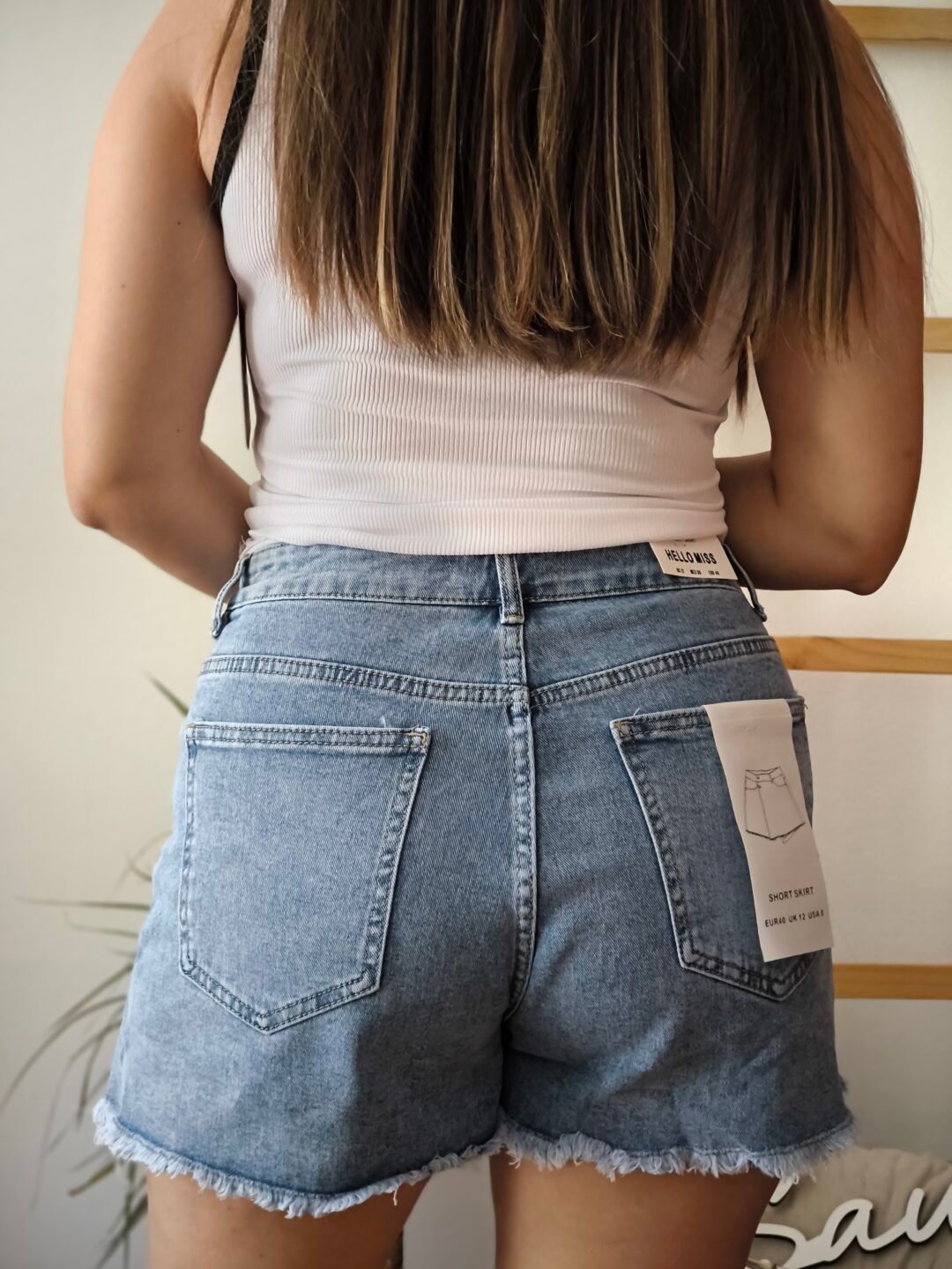 Falda pantalón denim